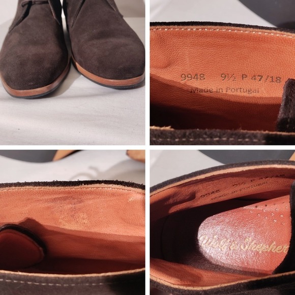 Wolf & Shepherd Mens 9.5 Brown Suede Chukka Boots Made in Portugal 9948